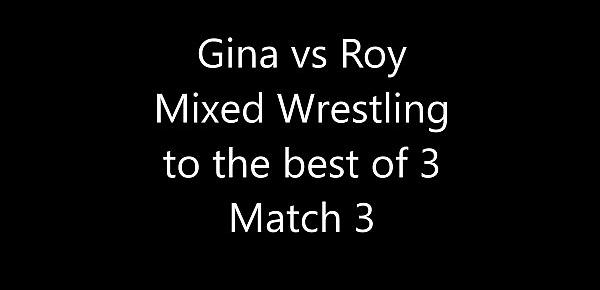  Fitness Gina vs Roy. Combat 3 of 3. Mixed boxing. Gina wipes the floor with Roy